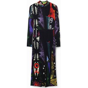 Desigual bodycon jurk met all over print zwart