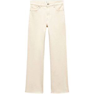 Mango cropped flared jeans ecru