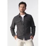 Campbell - Harley - Casual Shirt - Dark Grey Melange - Lange Mouwen