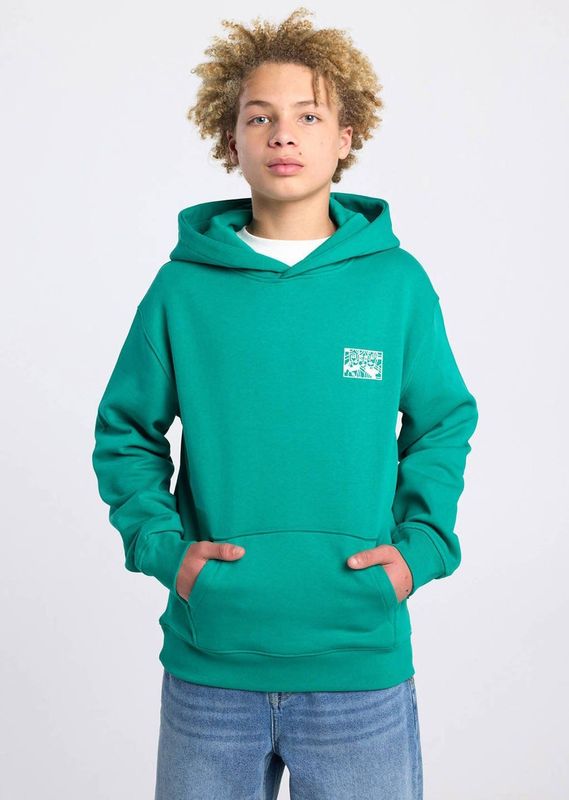 America Today hoodie met backprint groen