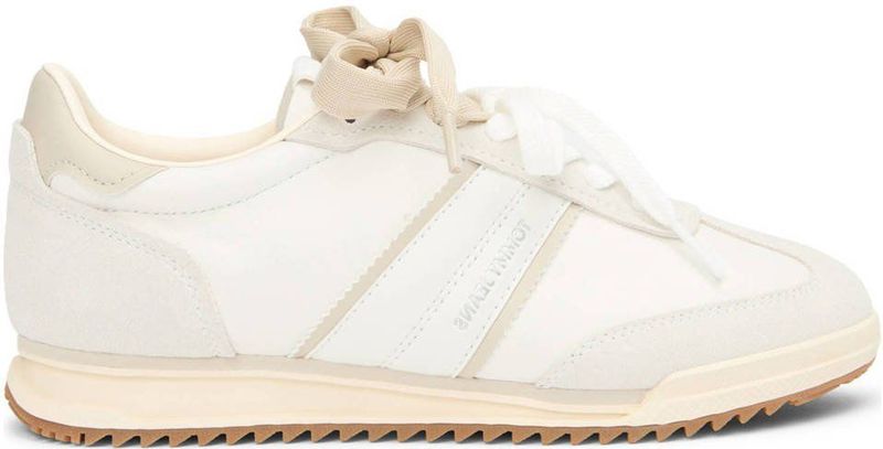 Tommy Jeans leren sneakers ecru/beige