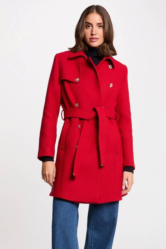 Morgan wollen manteljas rood