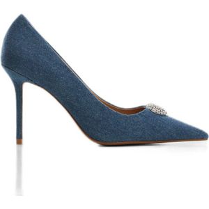 Mango Pumps met Strass Denimblauw