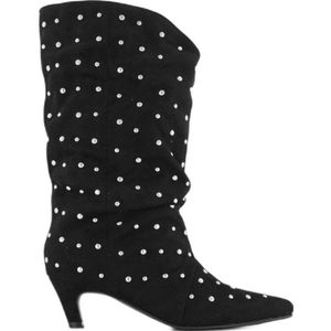 Graceland - Kuitlaarzen - Zwart - Imitatiesuède - Met Ritssluiting en Studs