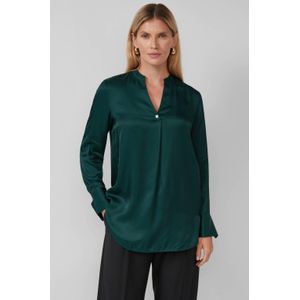 Blouse - Satijnen - V-hals - Opstaande Kraag