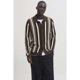 JACK & JONES PREMIUM gestreept gebreid vest donkerbruin