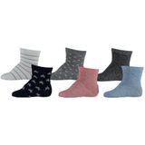 Apollo sokken - set van 6 zwart/grijs/blauw/roze