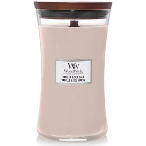 WoodWick Hourglass Large Geurkaars - Vanilla & Sea Salt