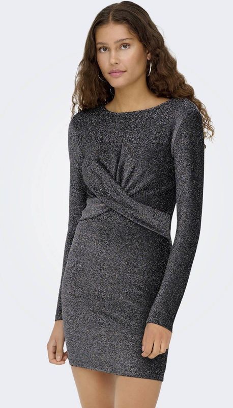 Onlrich - Korte Jurk - Zwart - Regular Fit - O-Neck - Lange Mouwen