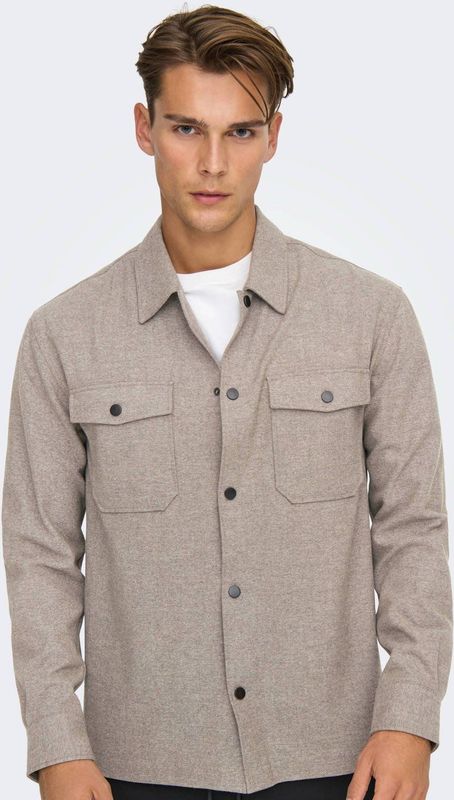 ONLY & SONS regular casual overhemd antraciet