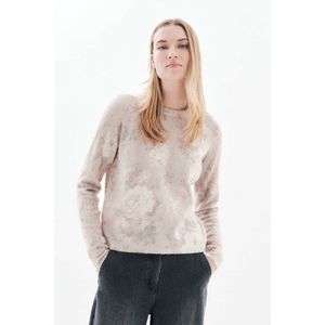 Caroll gebloemde gebreide trui beige