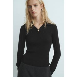 MANGO - Trui - Zwart - Gebreid - Lange Mouw - Slanke Pasvorm