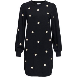 OBJECT korte jurk met stippen zwart