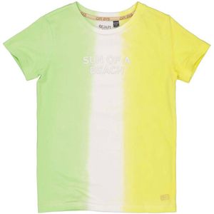Quapi dip-dye T-shirt wit/geel/groen