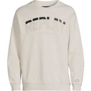 REPLAY sweater met logo zand