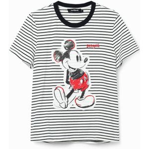 Desigual gestreepte top met mickey mouse zwart/wit