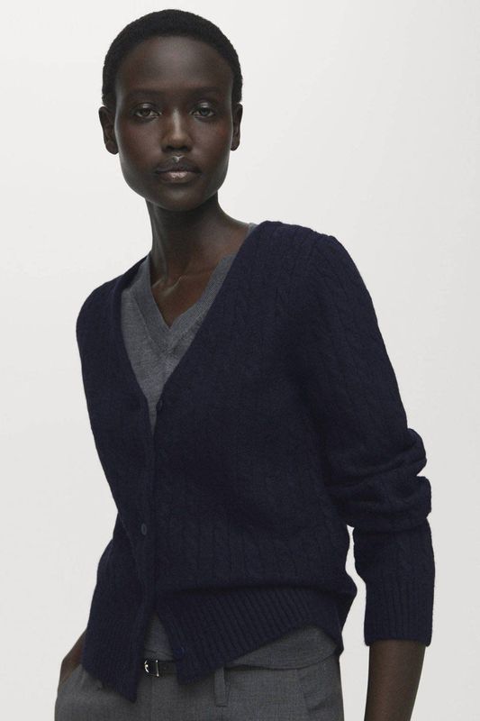 MANGO Gebreid vest  marine