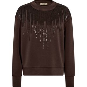 Mos Mosh pullover bruin met pailletten