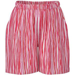PIECES Curve gestreepte high waist regular fit short roze/wit/rood