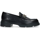 Manfield Leren Chunky Loafers Zwart