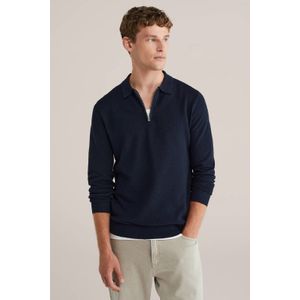 WE Fashion trui fijn gebreid donkerblauw