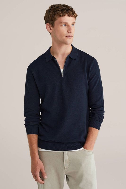 WE Fashion trui fijn gebreid donkerblauw