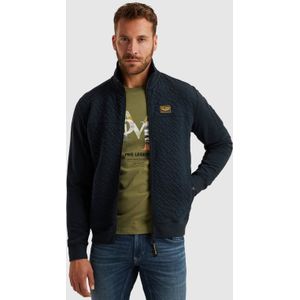 PME Legend sweatvest met textuur donkerblauw