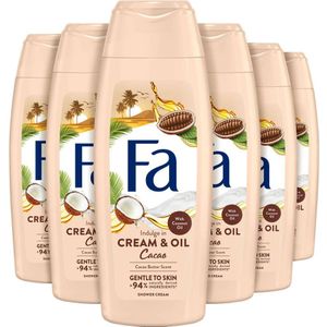 Fa Cream&Oil Cacaobutter & Coco Oil douchegel - 6 x 250 ml - voordeelverpakking