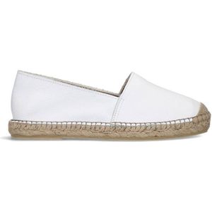 Manfield Leren Espadrilles Wit