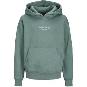 JACK & JONES JUNIOR hoodie JORVESTERBRO met tekst zachtgroen