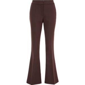 WE Fashion flared pantalon donkerbruin