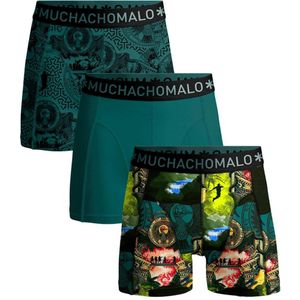 Muchachomalo boxershort Indiana - set van 3 groen/zwart/geel