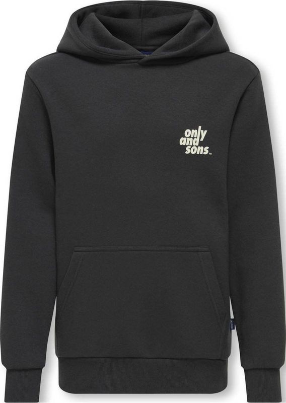 ONLY & SONS JUNIOR hoodie met backprint antraciet