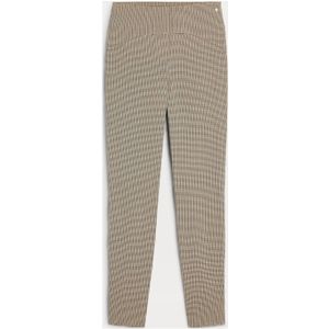 JOSH V geruite high waist slim fit broek Mieke bruin