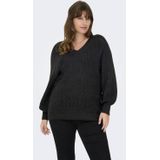 ONLY CARMAKOMA gebreide trui zwart ajour