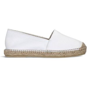 Manfield leren espadrilles wit