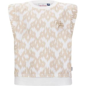 Retour Jeans top Lavina met all over print beige/wit