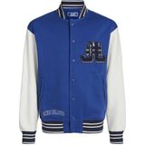 JACK & JONES JUNIOR sweatvest JORCOLE VARSITY hardblauw/wit