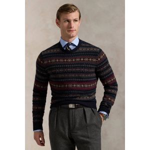 Polo Ralph Lauren - Trui - Navy - Knitwear - Lange Mouw - Winterse Print