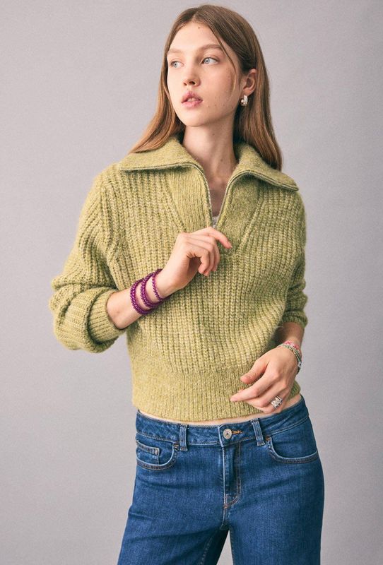 MANGO TEEN - Trui - Zacht Acryl - Lange Mouwen - Opstaande Kraag