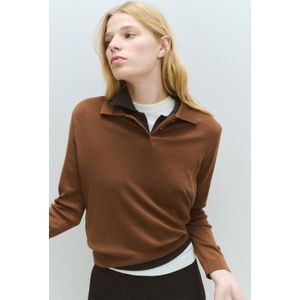 Mango gebreide trui met wol bruin