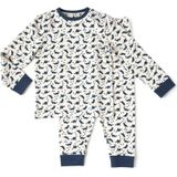 Little Label pyjama met all over print wit/donkerblauw