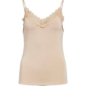 OBJECT singlet OBJLEENA met kant beige