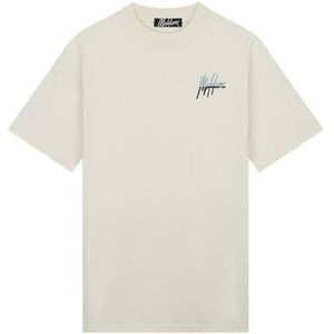 Malelions T-shirt met backprint off-white/light blue