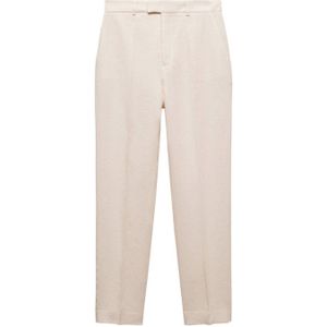 Mango cropped high waist straight fit pantalon ecru