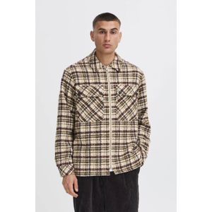 Solid geruite overshirt roodbruin