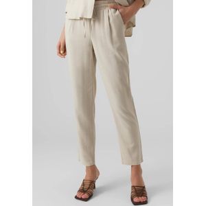 VERO MODA straight fit broek VMJESMILO met linnen beige