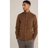 Van Gils corduroy slim fit overhemd cumin
