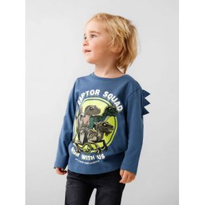 NAME IT MINI longsleeve NMMJINUS JURASSIC met printopdruk blauw