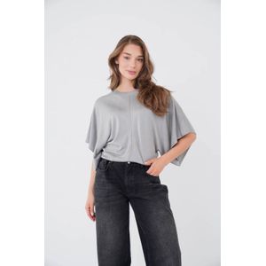 Est'seven top lichtgrijs fijn gebreid